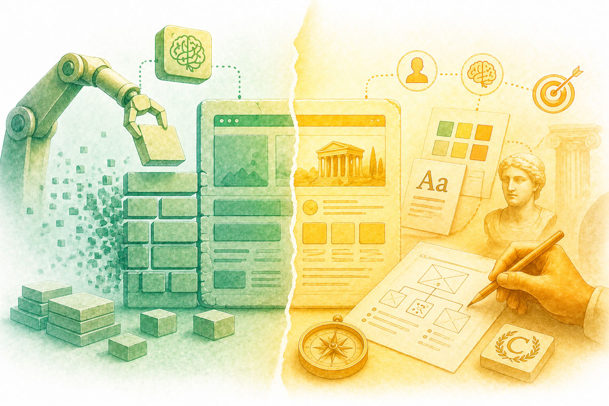 web creada con inteligencia artificial vs web profesional